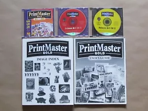 PRINTMASTER GOLD DELUXE 4.0 ARTWORK, MANUAL, & CD DISCS FOR WINDOWS 95 & 3.1 - Picture 1 of 4
