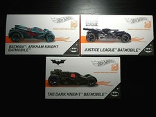HOT WHEELS id Series 1 Batman Batmobile Set of 3 Smart Track Cars Justice League