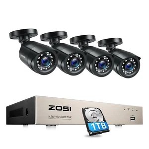 ZOSI CCTV 4PCS 1080P HD Home Security CCTV Camera System 8CH 1TB Hard Drive DVR - Picture 1 of 15