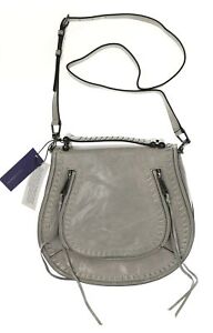 Rebecca Minkoff Vanity Saddle Putty Leather Crossbody Bag 141473