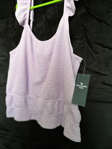 Abercrombie Kids sleeveless lavender top with ruffle/adjustable straps, sz 11/12 - Picture 1 of 5