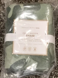 NEW Pottery Barn Teen Green Camo Sherpa Standard Quilted Sham - Picture 1 of 2