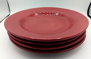 Pottery Barn Sausalito Merlot Red 12 1/4" Dinner Plates Set of 4 - Picture 1 of 12