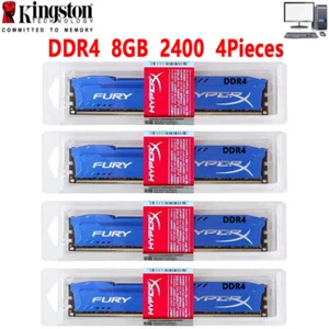 HyperX FURY DDR4 32GB 2400 PC4-19200 Desktop RAM Memory DIMM 288pin 1.2V 4X8GB - Picture 1 of 10