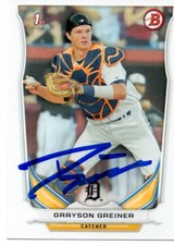 Grayson Greiner Detroit Tigers 2014 Bowman Rookie Signed Card