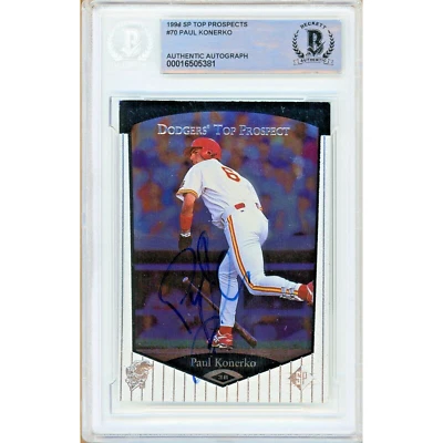 保罗·科纳科签名 1998 年 SP Top Prospects #70 卡亲笔签名 RC 贝克特板道奇队 — 第 1/4 张图片