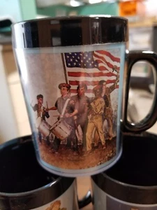 Norman Rockwell Boy Scout Thermo Serv Plastic 5 Mug Set Vintage Unused - Bild 1 von 7