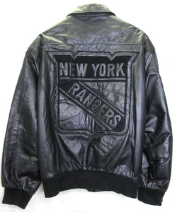 1994 NEW YORK RANGERS JEFF HAMILTON XL ALL LEATHER JACKET, MINT, RARE, SEE PICS! - Picture 1 of 24