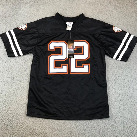 Miami Dolphins Bush #22 Jersey Youth XL 14-16 Black Short Sleeve V-Neck NFL NWT Cover