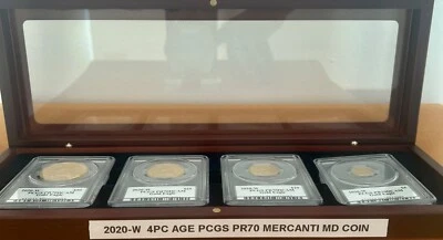 2020-W  4PC AGE PCGS PR70 DCAM SIGNED BY JOHN  MERCANTI - Image 1 of 4