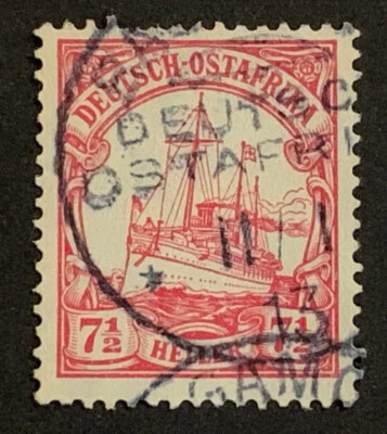 Travelstamps: GERMANY GERMAN EAST AFRICA STAMPS Kaiser’s Yacht 7½h Used Wmk - Image 1 of 4
