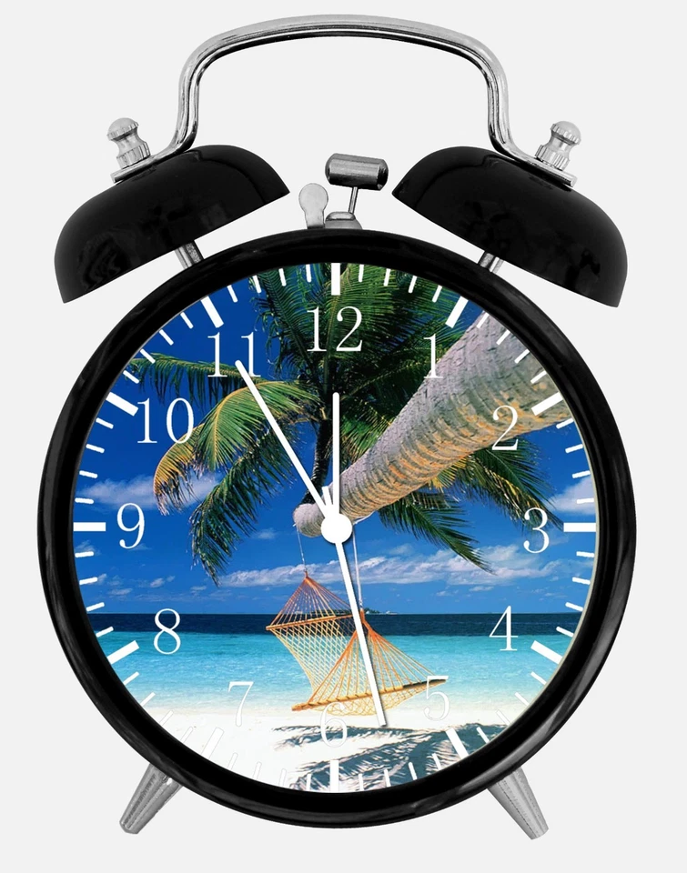 Beach Palm Tree Alarm Desk Clock 3.75" Home or Office Decor E105 Nice For Gift - Image 1 of 1