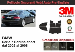 pellicola oscurante vetri bmw serie 7 berlina short dal 2002 al 2008 kit compl - Imagen 1 de 1