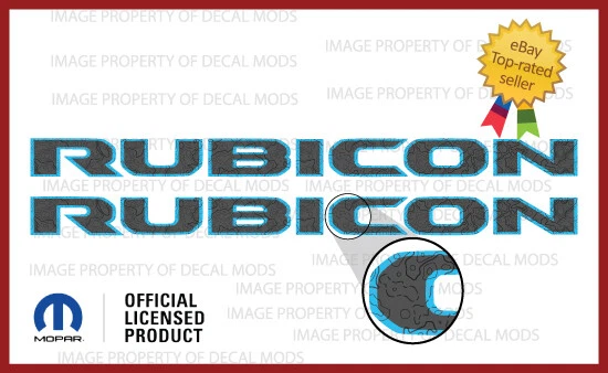 18 - 25 Jeep Wrangler RUBICON Hood Decals Stickers JL map hiking 4xe blue FJ2H7 - Image 1 of 1