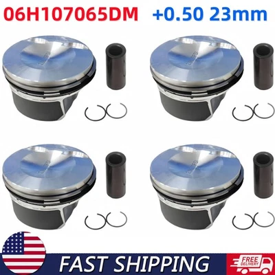 Oversize+0.50/23mm Piston & Rings Assembly for Golf Audi A3 A4 A5 A6 Quaatro 2.0 Foto 1 de 4