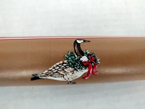 Vintage 80er Gans/Kranz Weihnachten Geschenkpapier Rolle 18" Länge beschichtet gebraucht - Bild 1 von 8