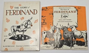 Vintage The Story Of Ferdinand By Munro Leaf 1974 w/ Record Told By Juan Nazario - Picture 1 of 7