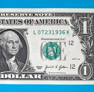 July 23, 1936 (L 07231936 K) BIRTHDAY Note $1 One Dollar Bill *UNC* - Picture 1 of 4