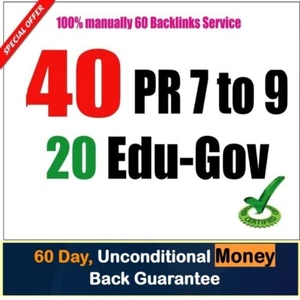 40 leistungsstarke PR9 Links + 20 High Authority EDU SEO Backlinks - Bild 1 von 1