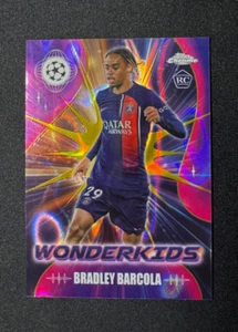 Bradley Barcola 2023-24 Topps Chrome UEFA Wonderkids Gold Lava RC - Picture 1 of 2
