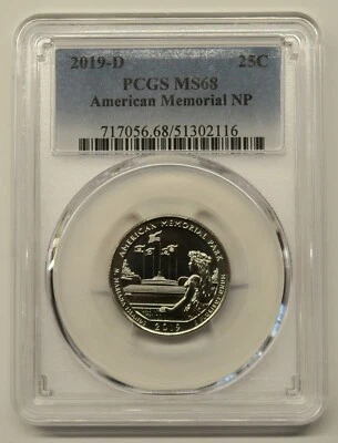 2019 D American Memorial National Park ATB Quarter PCGS MS68 - Image 1 of 4