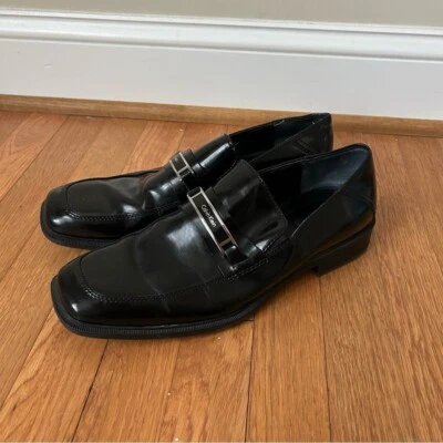 Calvin Klein Men's Black Shiny Dress Shoe Loafers Size 10 - Image 1 of 4