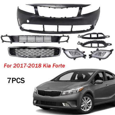 New Front Bumper Grille With Fog Lamps Set For 2017-2018 Kia Forte 5PCS - Image 1 of 4