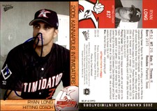 Ryan Long Signed 2005 MultiAd Kannapolis Intimidators #31 Card Auto