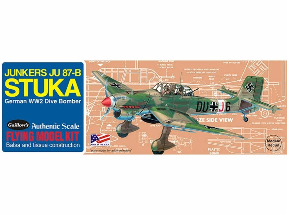 Guillows Junker JU-87B Stuka Laser Cut Model Kit, 419mm WS, #GUILL508 - Image 1 of 1