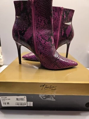 THALIA SODI Womens Purple Snake Pointed Toe Stiletto Zip-Up Bootie SZ 10M - Image 1 of 4