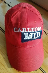 CARLTON MID BEER Hat Cap - RED with Front Embroidered Logo 2005 Never Worn - Picture 1 of 12