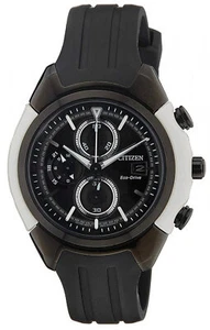Citizen CA0286-08E Eco-Drive Chronograph Men's Watch Black Rubber Strap - Picture 1 of 1