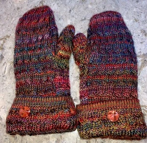 Fleece Lined~Upcycled Acrylic Sweater Mittens~Size: Large (M3) - Picture 1 of 6