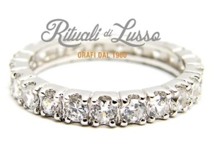 Anello veretta eternity argento 925 zirconi 3mm brillante rodiato annallergico - Imagen 1 de 3