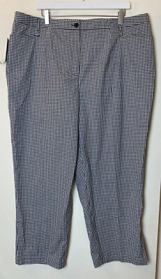 NWT $98 Saks Fifth Ave Real Clothes Salon Z Jackie Fit Gingham Pants Size 20 - Image 1 of 3