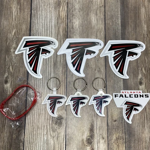Atlanta Falcons NFL Stickers, Key Rings, Wrist Band, Magnet Fan Collectors Lot Cover
