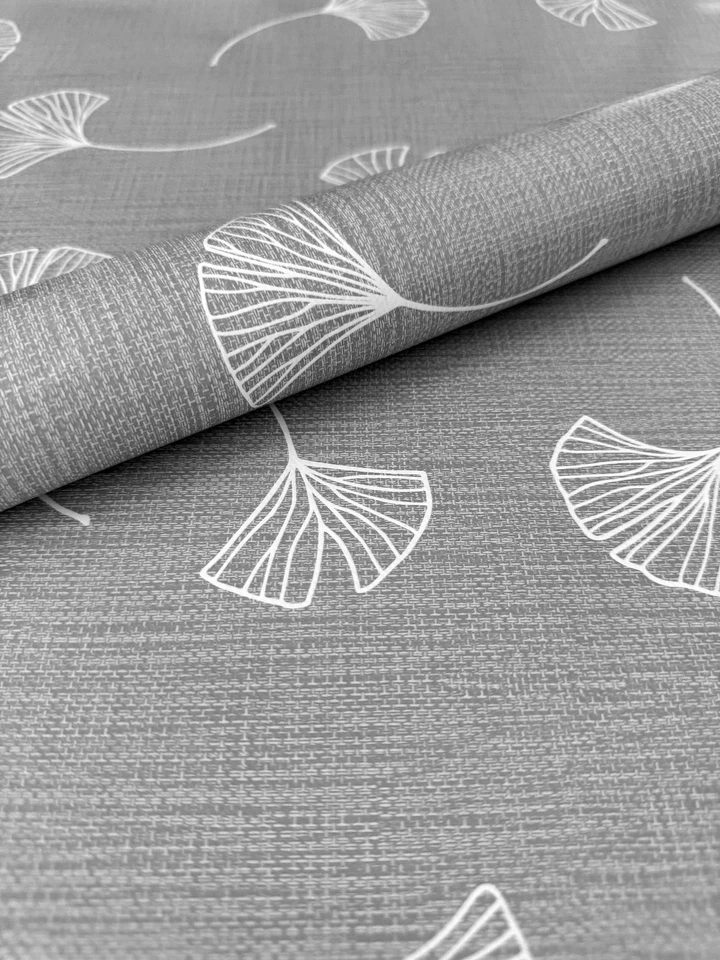 PVC Tischdecke Ginko grau Meterware Wachstuch Eckig Breite & Länge wählbar  - Bild 1 von 3