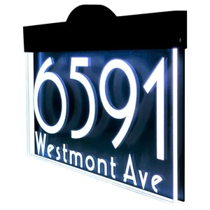 Illuminated LED Lighted Address Sign Plaque Address Numbers House numbers sign - Picture 1 of 14