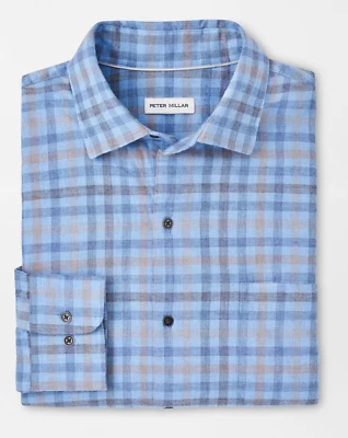 NUEVA PETER MILLAR L/S CROWN WHITE ROCK Camisa Tejida Deportiva Algodón, MEDIANA, AZUL Foto 1 de 4