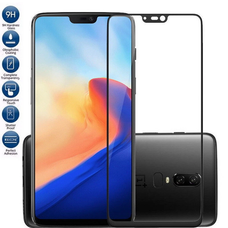 Cubierta protectora de pantalla de vidrio templado de cobertura completa para OnePlus 8 7 6T 6 5T 9D Foto 1 de 4