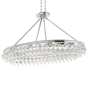 Crystorama Calypso 8 Light Crystal Teardrop Chrome Oval Chandelier - 279-CH - Picture 1 of 1