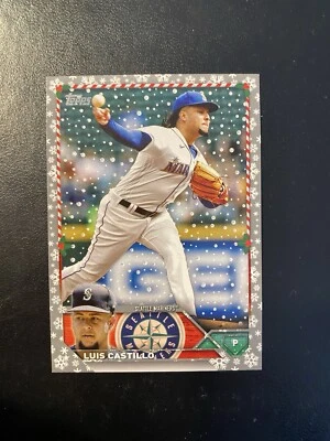 2023 Topps Holiday Luis Castillo Seattle Mariners #H156 - Image 1 of 2