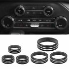 6x Air Condition Gear Switch Knob Ring Cover Trim For Ford for Bronco 2021-2023