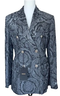 NOVO Blazer Versace Barocco Denim Peito Duplo tamanho 40 - Imagem 1 de 4