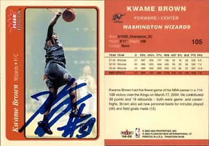 Kwame Brown Signed 2004-05 Fleer Tradition #105 Card Washington Wizards Auto AU - Picture 1 of 1