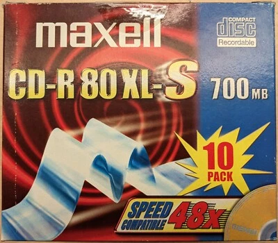 Maxell CD-R 80 XL-S 700MB Blank CD-R Discs - 10-pack - Image 1 of 2