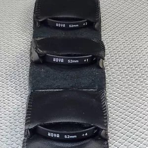 Vintage Set Of Three HOYA 52mm Close-Up Lenses +1 +2 +4 With Soft Leather Case - Picture 1 of 10
