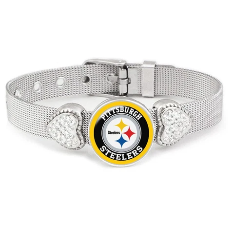 Special Pittsburgh Steelers Womens Adjust Silver Bracelet Jewelry Gift D26 Cover
