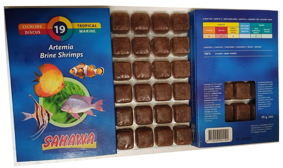 SAHAWA® 5x 100g Blister Artemia Frostfutter Fischfutter SAHAWA blau