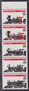 United States Scott 2847a MNH 1994 29¢x5 Locomotives Booklet Pane Never Folded - Picture 1 of 2